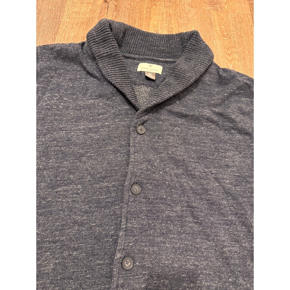 Oak‎ Hill cardigan shawl collar heather blue Men's size 2xl